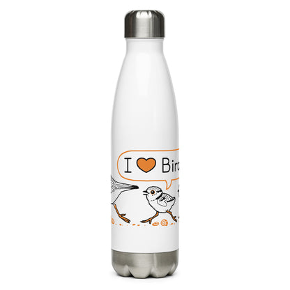 "I Love BirdNote" stainless steel water bottle